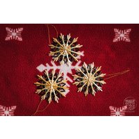 strohstern "Lilly" Deluxe Schwarz/Natur-Garn Gold 3stück/Set von SalazarCraftsDE