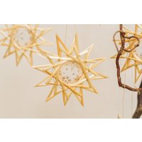 strohstern Natur Weihnachten Mit Papier 4stück/Set von SalazarCraftsDE