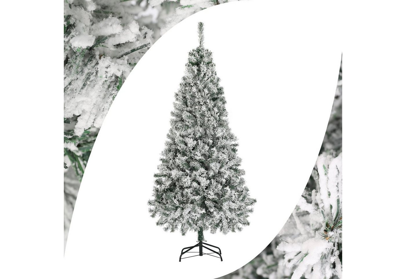 Salcar Künstlicher Weihnachtsbaum Weihnachtsbaum mit Schnee, Tannenbaum Künstlich mit PVC Schnee Nadeln, Nordmanntanne, 120 cm mit 256 Spitzen von Salcar