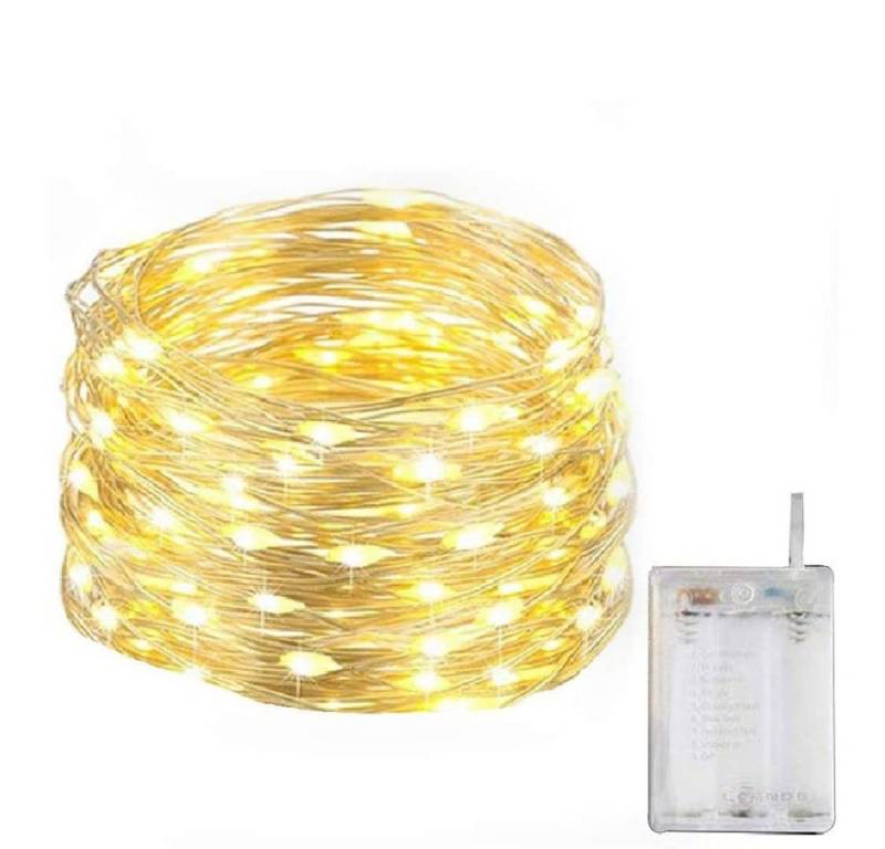 Salcar LED-Lichterkette 10m LED Lichterkette Outdoor Indoor USB Kupferdraht Weihnachtsdeko, Warmweiß von Salcar