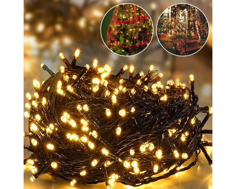 Salcar LED-Lichterkette 23M 360 LED Lichterkette Weihnachtsbaum Weihnachtsdeko Warmweiß, mit Fernbedienung, Christbaumbeleuchtung, 8 Modi und Memory von Salcar