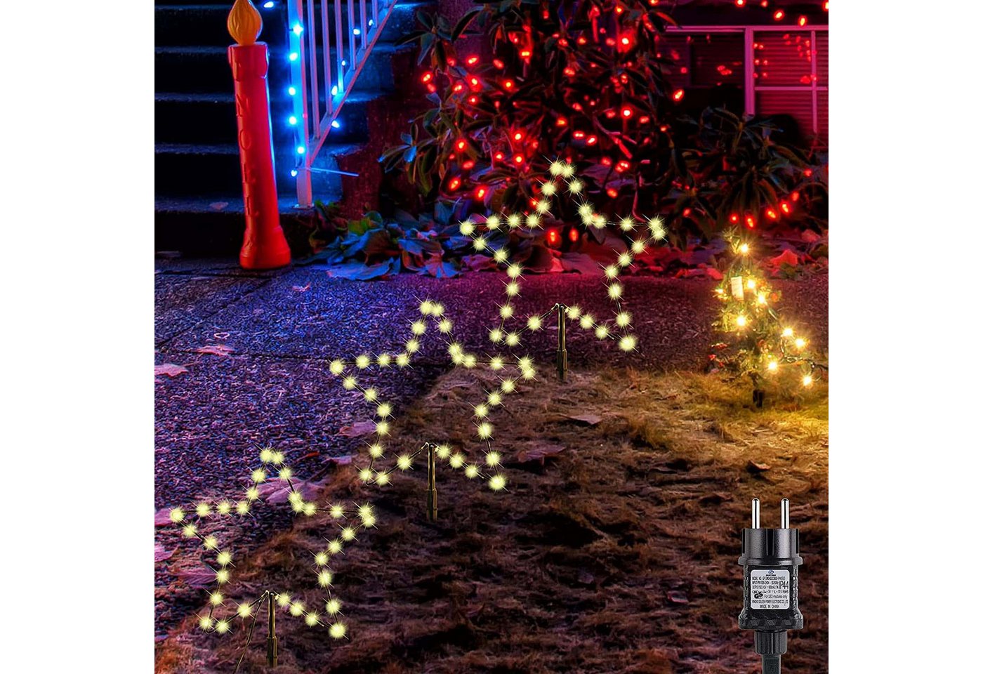 Salcar LED-Lichterkette 3 Stück LED Leuchtstäbe Stern Garten LED Leuchtstern Warmweiß, 30cm 3er Sterne LED Salcar LED-Lichterkette 3 Stück LED Leuchtstäbe Stern Garten LED Leuchtstern Warmweiß, 30cm 3er Sterne LED von Salcar