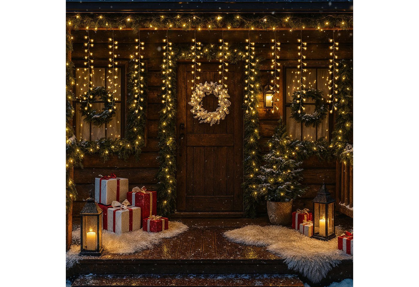 Salcar LED-Lichterkette 300er LED Eisregen Lichterkette Fenster Kupferdraht LED Lichtervorhang, 300-flammig, 3m x 1m Cluster Lichterkette Außen mit 8 Modi, Timer und Memory Salcar LED-Lichterkette 300er LED Eisregen Lichterkette Fenster Kupferdraht LED Lichtervorhang, 300-flammig, 3m x 1m Cluster Lichterkette Außen mit 8 Modi, Timer und Memory von Salcar