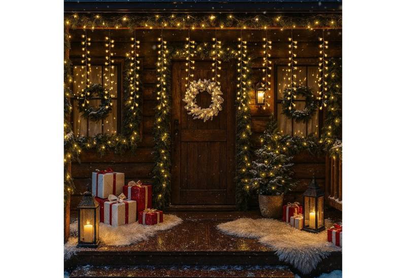 Salcar LED-Lichterkette 300er LED Eisregen Lichterkette Fenster Kupferdraht LED Lichtervorhang, 300-flammig, 3m x 1m Cluster Lichterkette Außen mit 8 Modi, Timer und Memory Salcar LED-Lichterkette 300er LED Eisregen Lichterkette Fenster Kupferdraht LED Lichtervorhang, 300-flammig, 3m x 1m Cluster Lichterkette Außen mit 8 Modi, Timer und Memory von Salcar