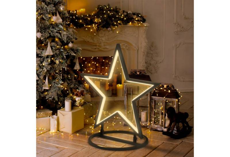 Salcar LED-Lichterkette 50cm LED Gartenstecker Stern Garten Stern Leuchte Weihnachtsstern, Weihnachtsbeleuchtung mit Erdspieß 100 LED Beleuchtet Warmweiß von Salcar