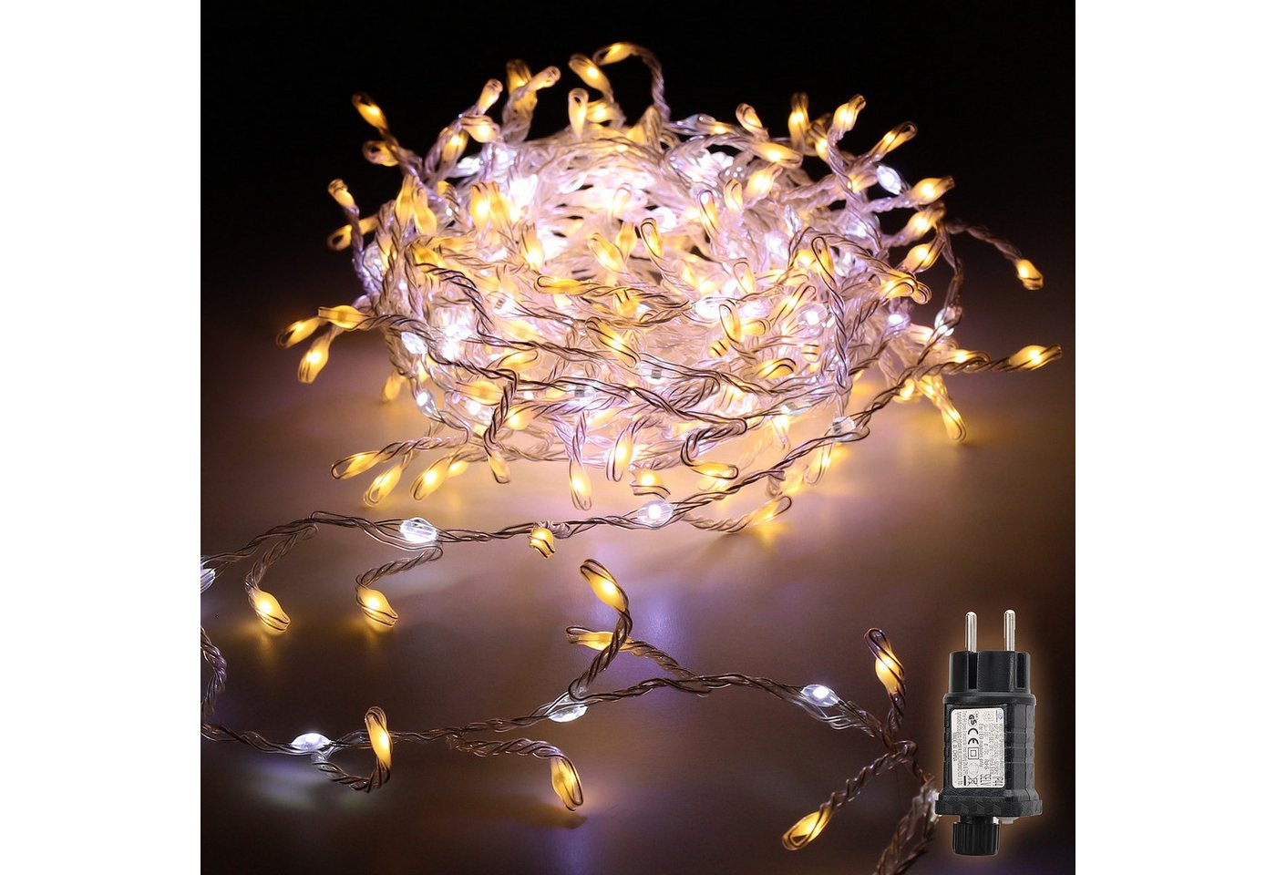 Salcar LED-Lichterkette LED Lichterkette Außen Warmweiß & Kaltweiß Lichterkette Weihnachtsbaum, 14 Modi, 3m 160 LED Wasserdicht Weihnachtsbeleuchtung Weihnachtsdeko Salcar LED-Lichterkette LED Lichterkette Außen Warmweiß & Kaltweiß Lichterkette Weihnachtsbaum, 14 Modi, 3m 160 LED Wasserdicht Weihnachtsbeleuchtung Weihnachtsdeko von Salcar