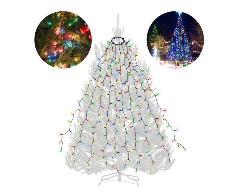 Salcar LED-Lichterkette LED Lichterkette Weihnachtsbaum mit Ring weihnachtsbaumbeleuchtung, Wasserdicht/ 9 Modi/ 3m 10 Girlanden für 120cm - 350cm Tannenbaum von Salcar