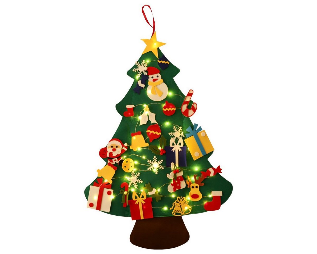 Salcar LED-Lichterkette Lichterkette LED Kupferdraht 1m Filz Weihnachtsbaum Kinder zum Basteln, DIY Weihnachtsbaum Weihnachtsges für Kinder von Salcar