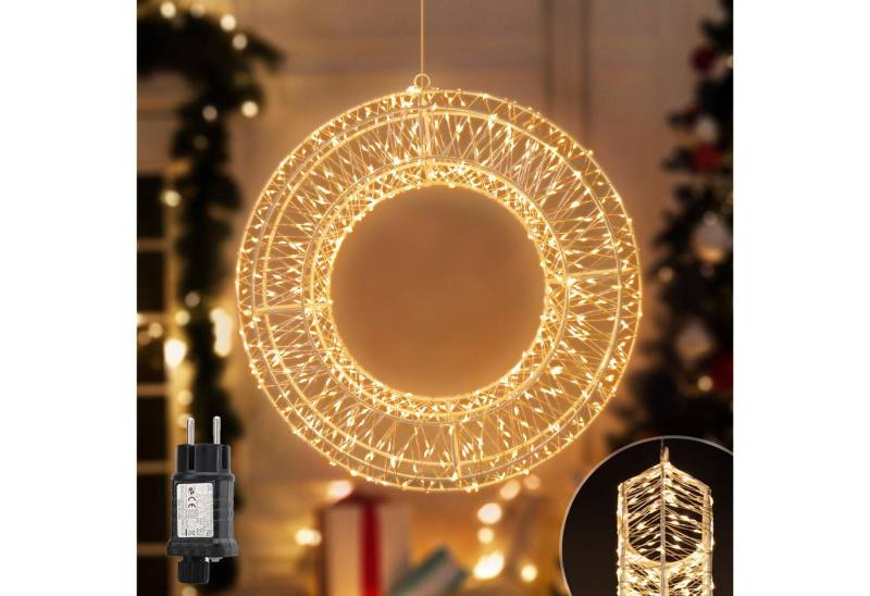 Salcar LED-Lichterkette Lichtkranz LED Dekokranz Weihnachts Kranz Hängekranz Innen & Außen, Ø35cm 720 LED 8 Modi Timer und Memory Hängekranz Lichterkreis Warmweiß von Salcar