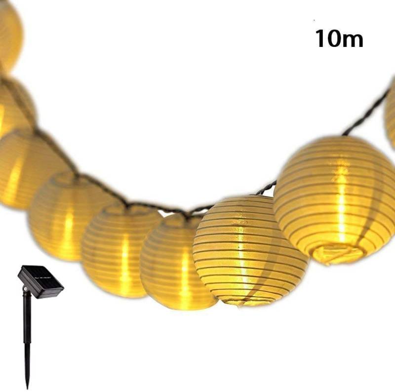 Salcar LED-Lichterkette 10m Lampions Lichterkette Solar Außen Garten LED von Salcar