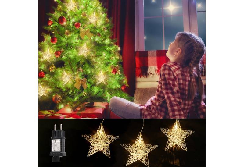 Salcar LED-Lichterkette Sterne LED Dekolichterkette von Salcar