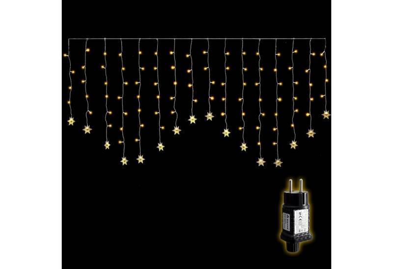Salcar LED-Lichtervorhang 2M LED Schneeflocke Lichtervorhang Schneeflocken Lichterkette Außen, LED Weihnachtsdeko Fenster mit 9 Modi und Speicherfunktion, Warmweiß von Salcar