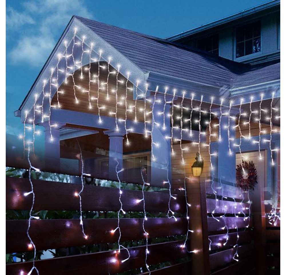 Salcar LED-Lichtervorhang LED Lichterkette Eisregen Lichtervorhang Weihnachtsdeko Aussen 8 Modi von Salcar