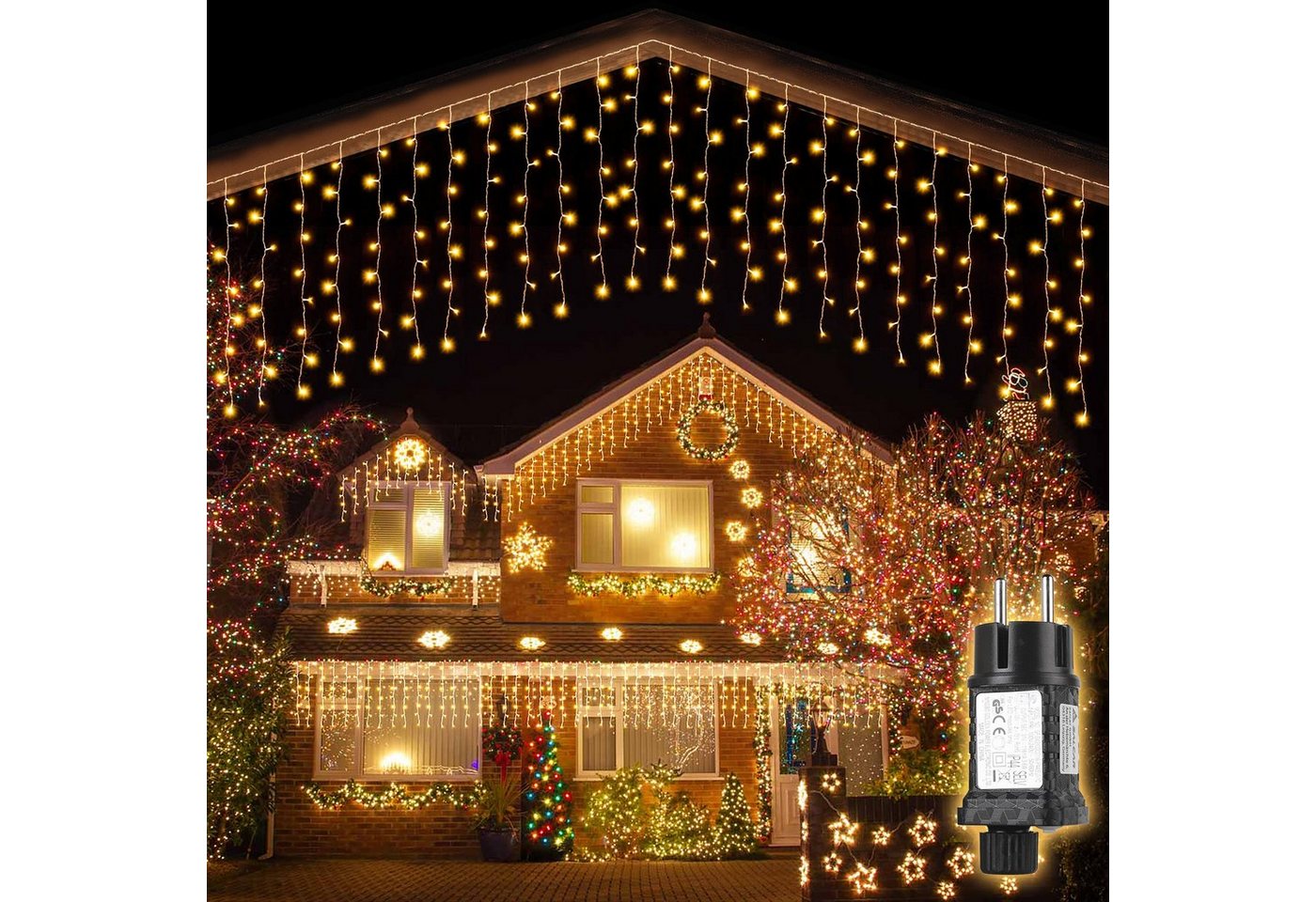 Salcar LED-Lichtervorhang LED Lichterkette Eisregenvorhang Außen, 8 Beleuchtungsmodi, Memory-Funktion, Wasserdicht, Warmeweiß 6m Salcar LED-Lichtervorhang LED Lichterkette Eisregenvorhang Außen, 8 Beleuchtungsmodi, Memory-Funktion, Wasserdicht, Warmeweiß 6m von Salcar