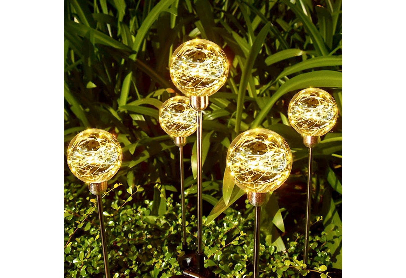 Salcar LED Solarleuchte 2er/4er Set LED Solarleuchte Kugelerdspiess LED Kugel Gartenleuchte, 2er LED Solarleuchte, Warmweiß, 8 Beleuchtungsmodi Salcar LED Solarleuchte 2er/4er Set LED Solarleuchte Kugelerdspiess LED Kugel Gartenleuchte, 2er LED Solarleuchte, Warmweiß, 8 Beleuchtungsmodi von Salcar