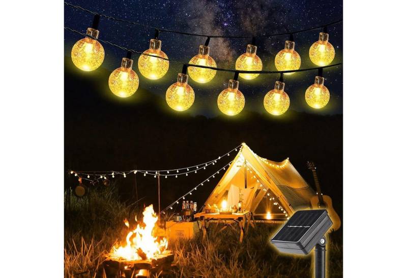 Salcar LED Solarleuchte LED Solarleuchten Garten Kugel Lichterkette Außen Solar Gartenleuchte, Warmweiß, Bunt, Warmweiß, 5M 10LED IP44 Lichterkette von Salcar