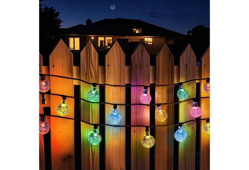Salcar LED Solarleuchte LED Solarleuchten Garten Kugel Lichterkette Außen Solar Gartenleuchte, Warmweiß, Bunt, Bunt, 5M 10LED IP44 Lichterkette von Salcar