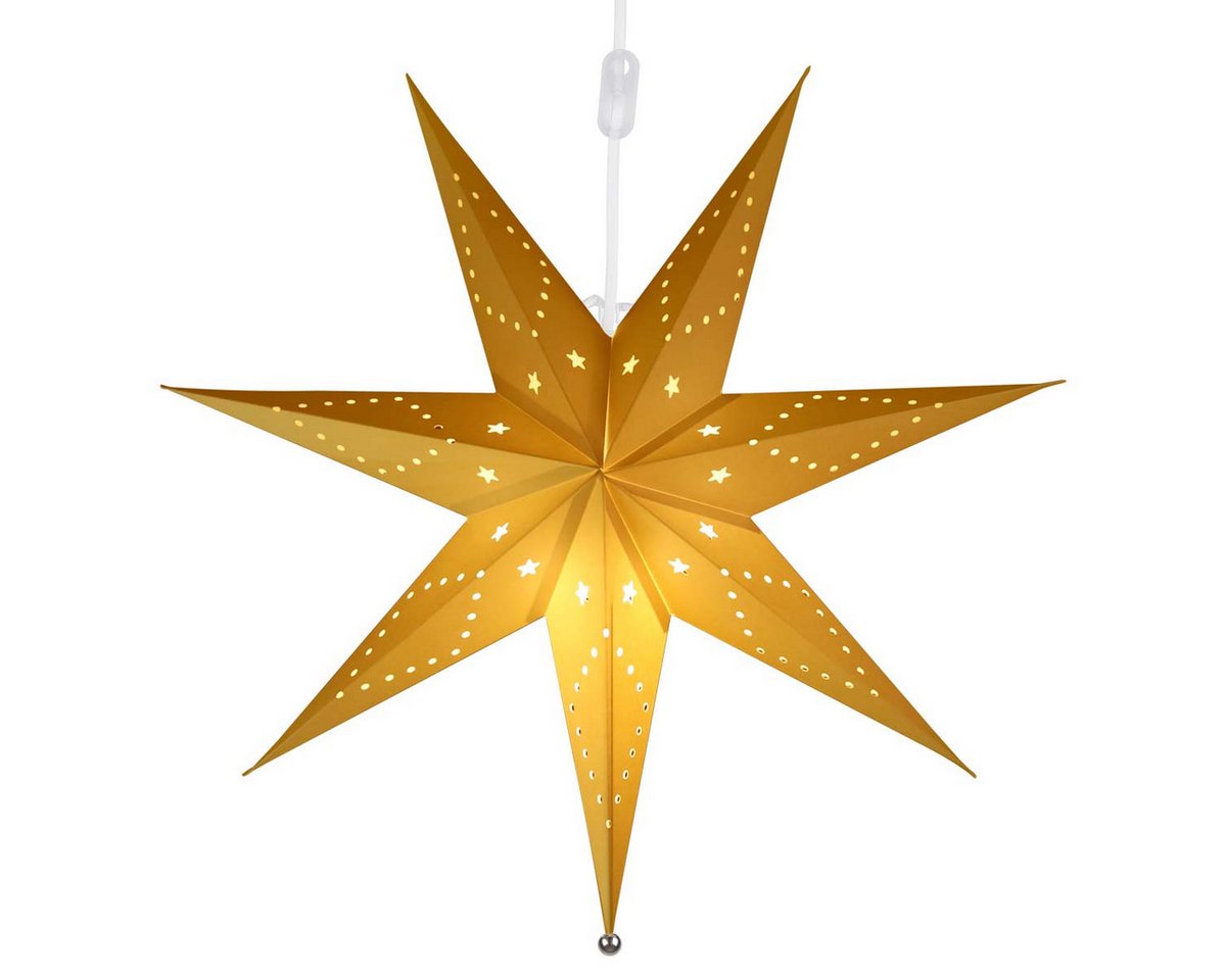 Salcar LED Stern LED Dekolicht Weihnachtsstern Papierstern-Lichterkette Beleuchtete, 55cm Hängender-LED-Stern, Dekoration Sterne Warmweiß 55cm von Salcar