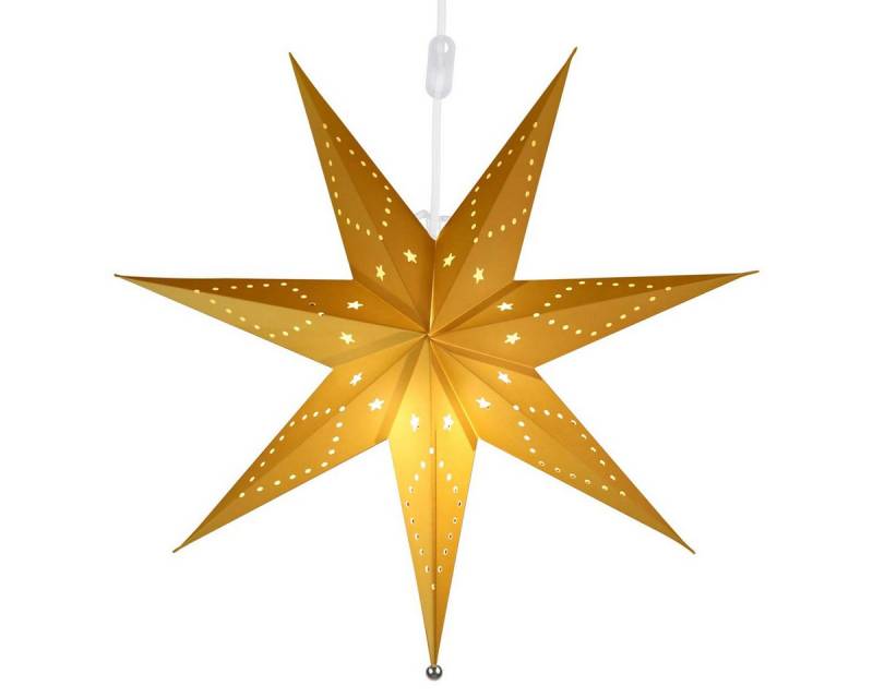 Salcar LED Stern LED Dekolicht Weihnachtsstern Papierstern-Lichterkette Beleuchtete, 75cm Hängender-LED-Stern, Dekoration Sterne Warmweiß 75cm von Salcar
