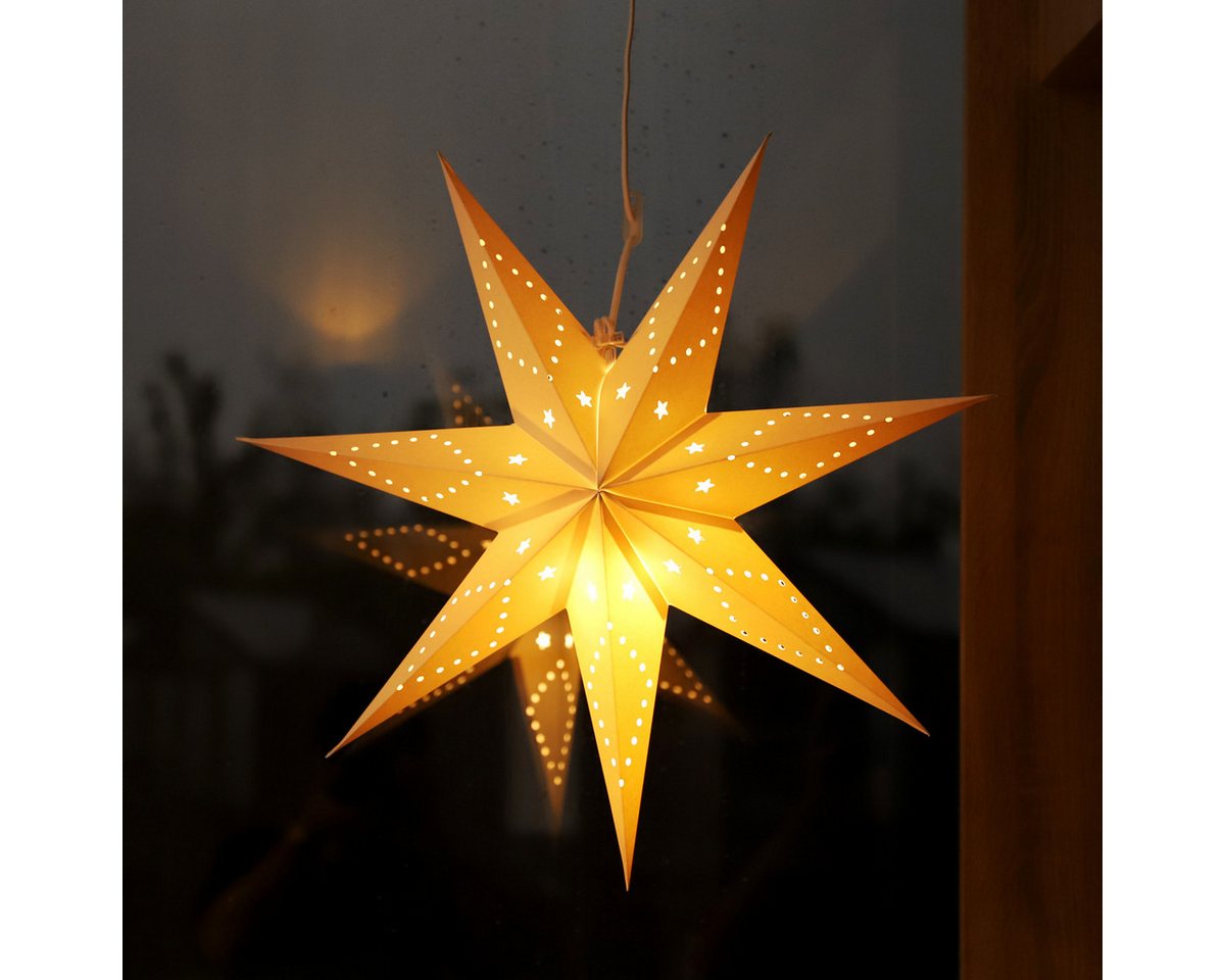 Salcar Papierstern 3D LED Papierstern Hängend Weihnachtsstern Beleuchtet Weihnachtsdeko, Sternlicht Wohnzimmer Schlafzimmer Fenster, 55cm Salcar Papierstern 3D LED Papierstern Hängend Weihnachtsstern Beleuchtet Weihnachtsdeko, Sternlicht Wohnzimmer Schlafzimmer Fenster, 55cm von Salcar