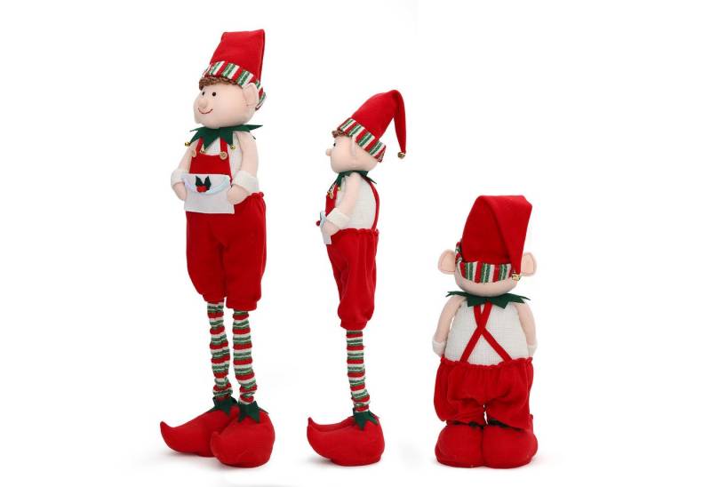 Salcar Weihnachtsfigur Standfigur Weihnachtsdeko mit Teleskopbeinen für Weihnachten Kamin, Weihnachtsjunge 48–70cm ausziehbar bringt die Grüße vom Weihnachtsmann von Salcar