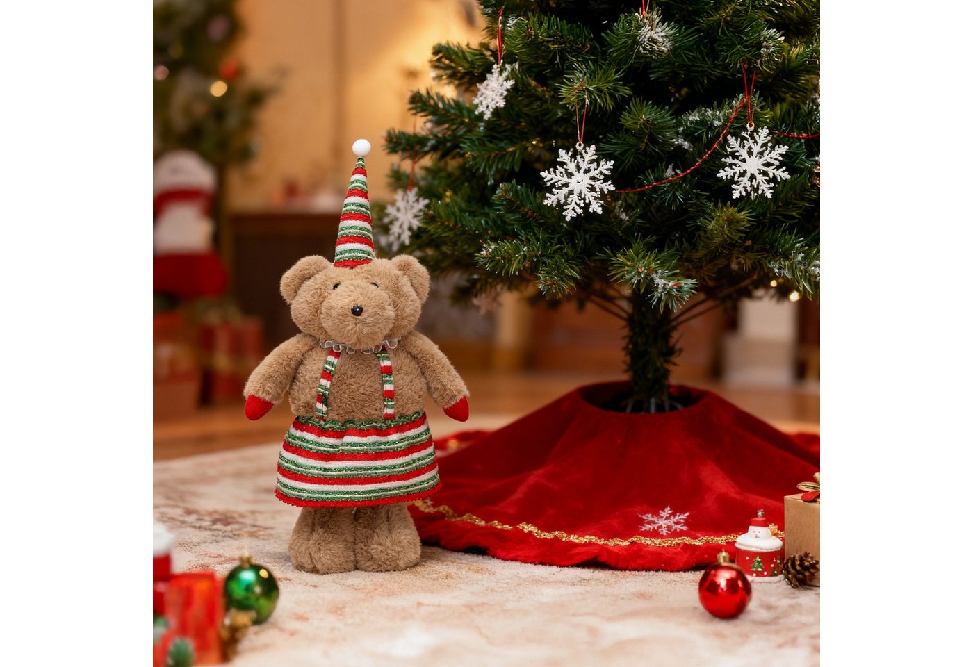 Salcar Weihnachtsfigur Stehende Weihnachtsdeko Plüsch-Bär mit verstellbaren Teleskopbeinen, 55–70 cm, perfekt für Kamin, Fensterbank oder unter dem Weihnachtsbaum Salcar Weihnachtsfigur Stehende Weihnachtsdeko Plüsch-Bär mit verstellbaren Teleskopbeinen, 55–70 cm, perfekt für Kamin, Fensterbank oder unter dem Weihnachtsbaum von Salcar