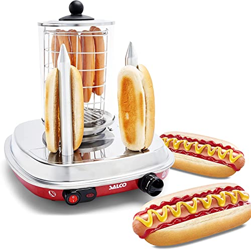 Salco HotDog Maker Retro-Style Fast Food Thermo-Control Dampfgarer mit Heizspieße für Würstchen und Brötchen 450W von Salco