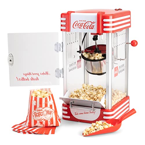 Salco Coca-Cola Popcornmaschine, Popcorn Maker SNP-27CC, Rot, Retro-Design, Kino-Style von Salco