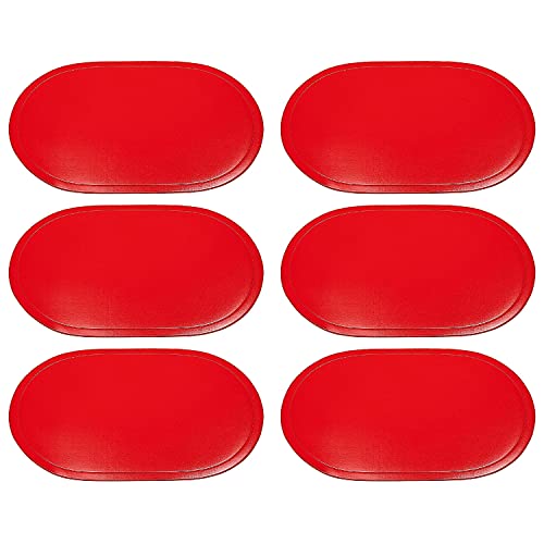 Saleen Tischset, Kunststoff, oval, 45x30cm, Farbe:rot, Stück:6 Stück von Saleen