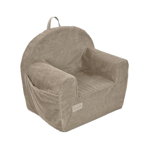Kindersessel aus Weichem Schaumstoff - Beigefarbener Cord - Mini Sofa für Kinderzimmer - Kinder Couch und Relaxsessel ab 1 Jahr - Ohrensessel und Spielsofa - 50x35x45 cm von Sales Core