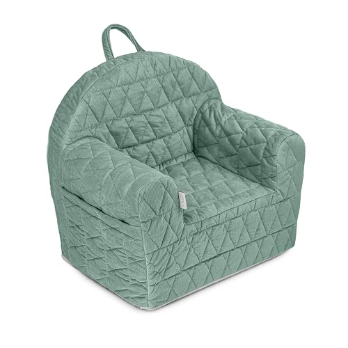 Kindersessel aus Weichem Schaumstoff - Grün - Mini Sofa für Kinderzimmer - Kinder Couch und Relaxsessel ab 1 Jahr - Ohrensessel und Spielsofa - 50x35x45 cm von Sales Core
