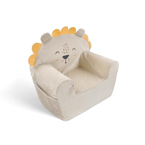 Kindersessel aus Weichem Schaumstoff - Löwe - Mini Sofa für Kinderzimmer - Kinder Couch und Relaxsessel ab 1 Jahr - Ohrensessel und Spielsofa - 50x35x45 cm von Sales Core