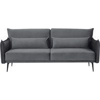 SalesFever 3-Sitzer Sofa Samt Grau mit Schlaffunktion 207x86x88 cm von SalesFever