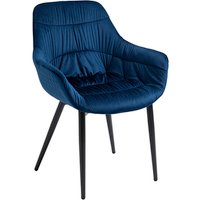 SalesFever Armstuhl, BxH: 63 x 81,5 cm, Samt (100% Polyester)/Metall - blau von SalesFever