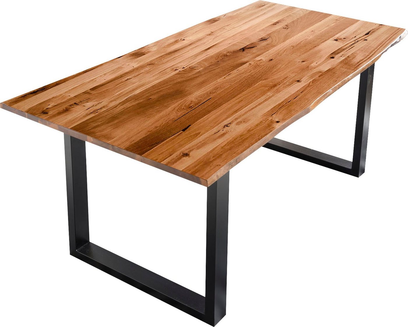 SalesFever Baumkantentisch, Sichtbare Maserung und Astlöcher, Esstisch aus Massivholz von SalesFever