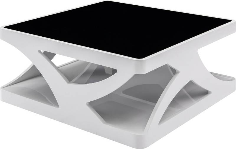 SalesFever Couchtisch Lacona Coffeetable mit stilvollem Aussehen, 10 mm Schwarzglasplatte, rechteckig oder quadratisch von SalesFever