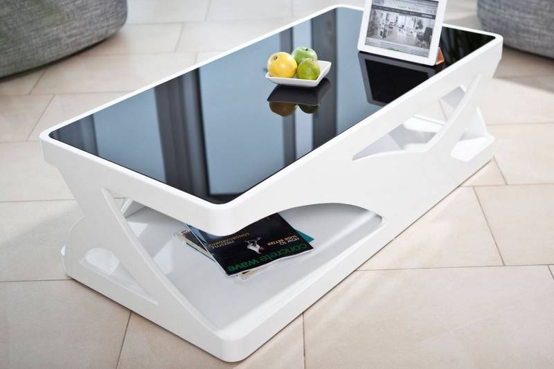 SalesFever Couchtisch Lacona Coffeetable mit stilvollem Aussehen, Schwarzglasplatte: Eleganz in Rechteck oder Quadrat von SalesFever