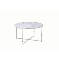 SalesFever Couchtisch, BxH: 80 x 45 cm, Metall/Glas - weiss von SalesFever