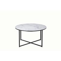 SalesFever Couchtisch, BxH: 80 x 45 cm, Metall/Glas - weiss von SalesFever