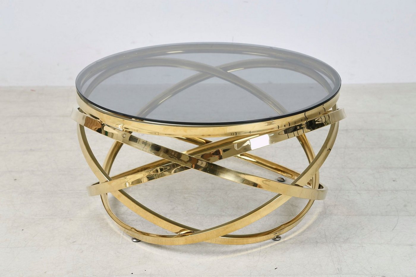 SalesFever Couchtisch mit Design-Gestell in Stainless Steel für stilvolles Wohnen, Gestell gefertigt aus rostfreiem Edelstahl von SalesFever