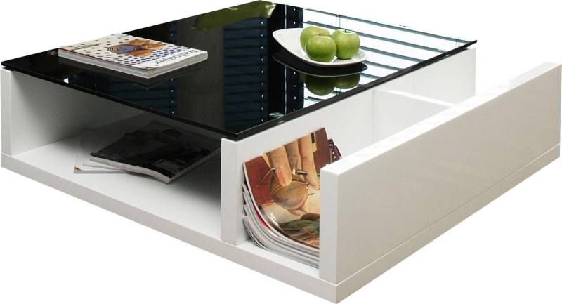 SalesFever Couchtisch Eleganter Wohnzimmertisch, Praktisch mit integriertem Seiten-Magazinfach von SalesFever