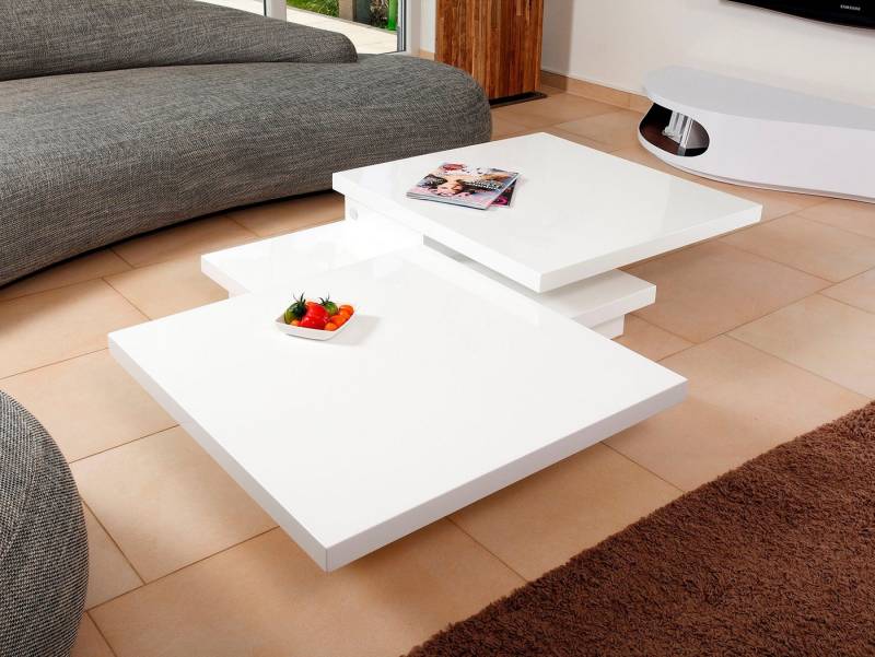 SalesFever Couchtisch - im edlen Look, Drehbare Tischplatte - 360 Grad Flexibilität von SalesFever