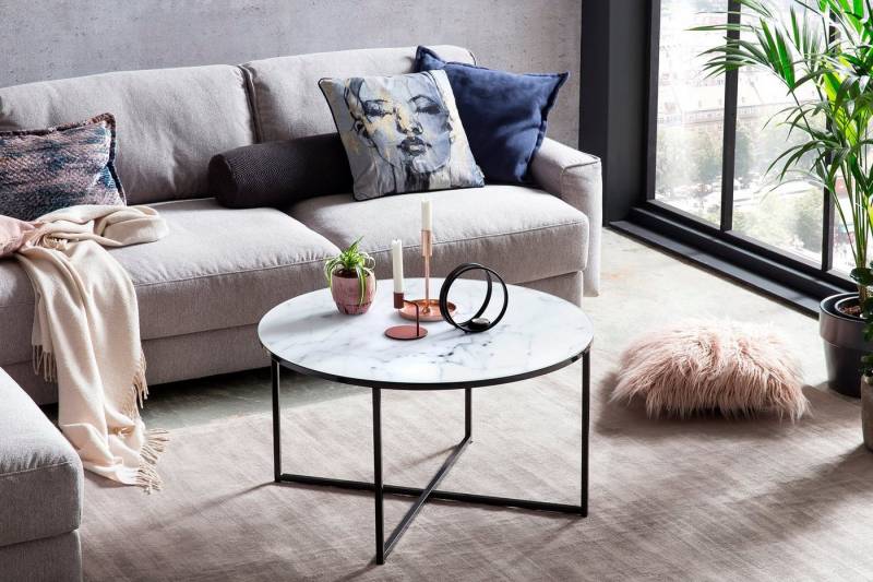 SalesFever Couchtisch Caorle Coffeetable im eleganten Stil, Elegantes Design mit Marmoroptik-Tischplatte von SalesFever