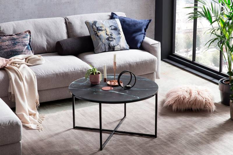 SalesFever Couchtisch Caorle Couchtisch im eleganten Stil, Elegantes Design mit Marmoroptik-Tischplatte von SalesFever