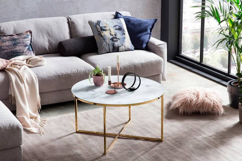 SalesFever Couchtisch Caorle Coffeetable im eleganten Stil, Elegantes Design mit Marmoroptik-Tischplatte von SalesFever