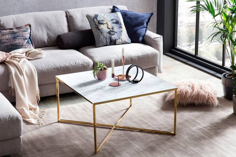 SalesFever Couchtisch Caorle Coffeetable im eleganten Stil, Eleganz trifft Funktion: Tischplatte in Marmoroptik von SalesFever