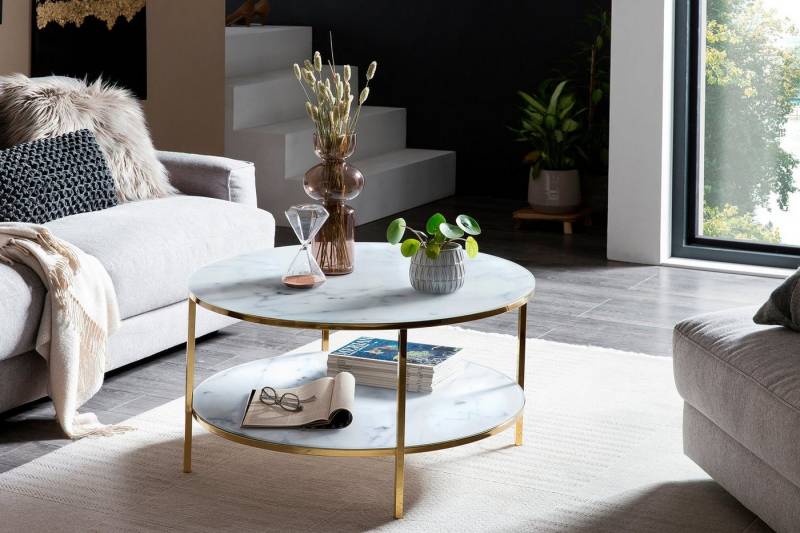 SalesFever Couchtisch Caorle Coffeetable im minimalistischen Stil, Eleganz trifft Stil: Tischplatten in Marmoroptik von SalesFever