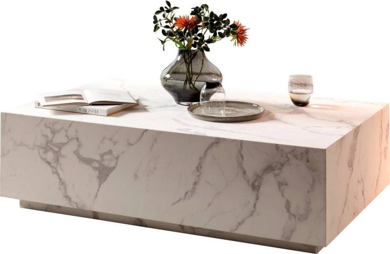 SalesFever Couchtisch Almeria Beistelltisch: Stilvoller Tisch 120/75 cm, Stilvoller, rechteckiger Tisch in edler Marmoroptik, 120x75cm von SalesFever