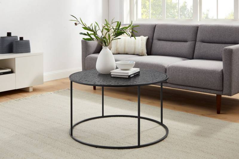 SalesFever Couchtisch Couchtisch für gemütliche Stunden (1-St), Glasplatte mit Strukturoptik von SalesFever