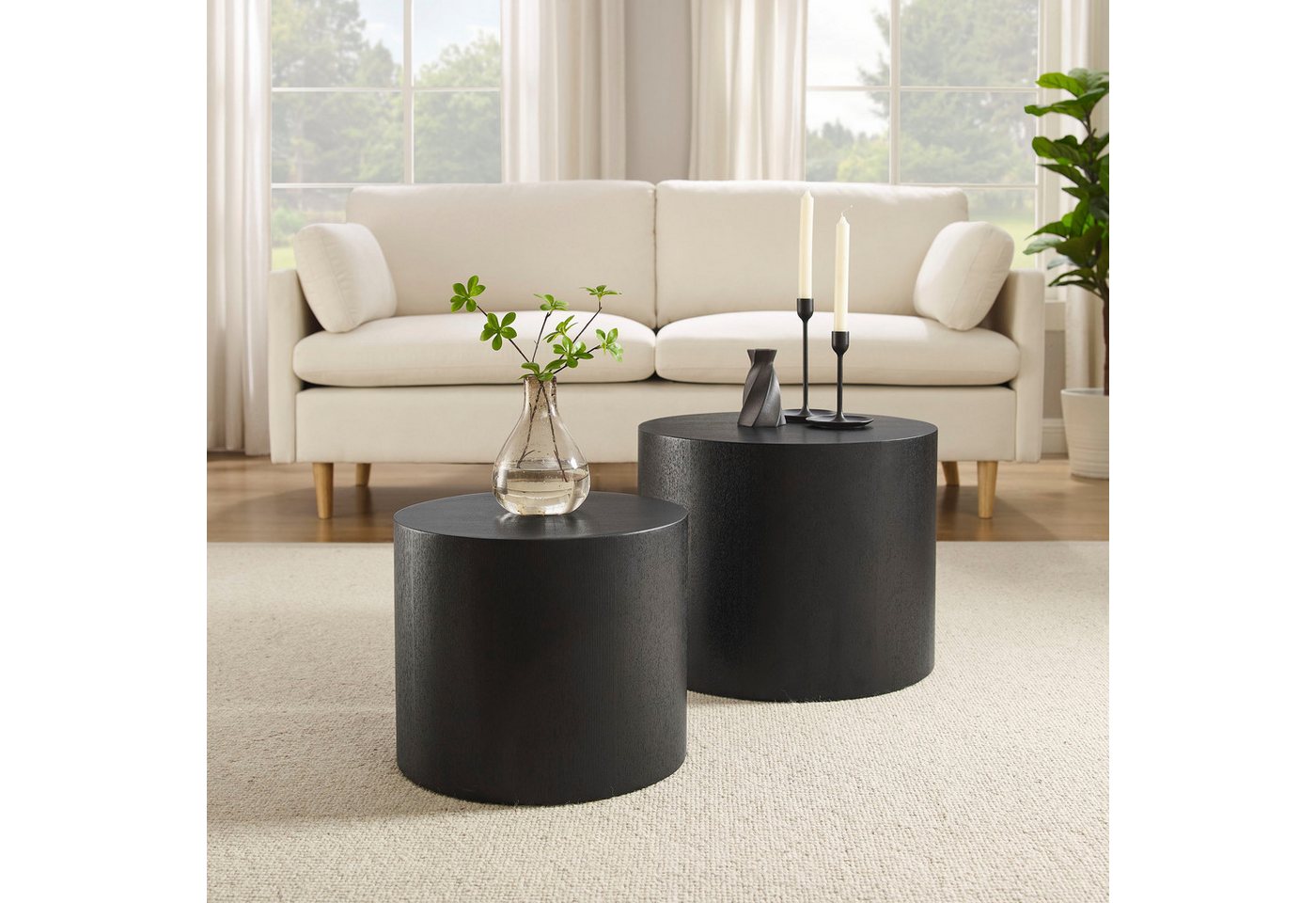 SalesFever Couchtisch Coffeetable im 2er-Set: Stilvoller Mittelpunkt (2-St), mit Holzfurnier von SalesFever